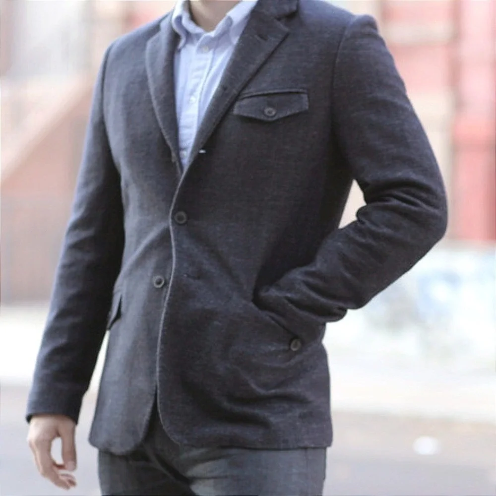 MASSIF Collection The‎ Officer Jacket Mens Medium Grey Wool Blend J-003 Military